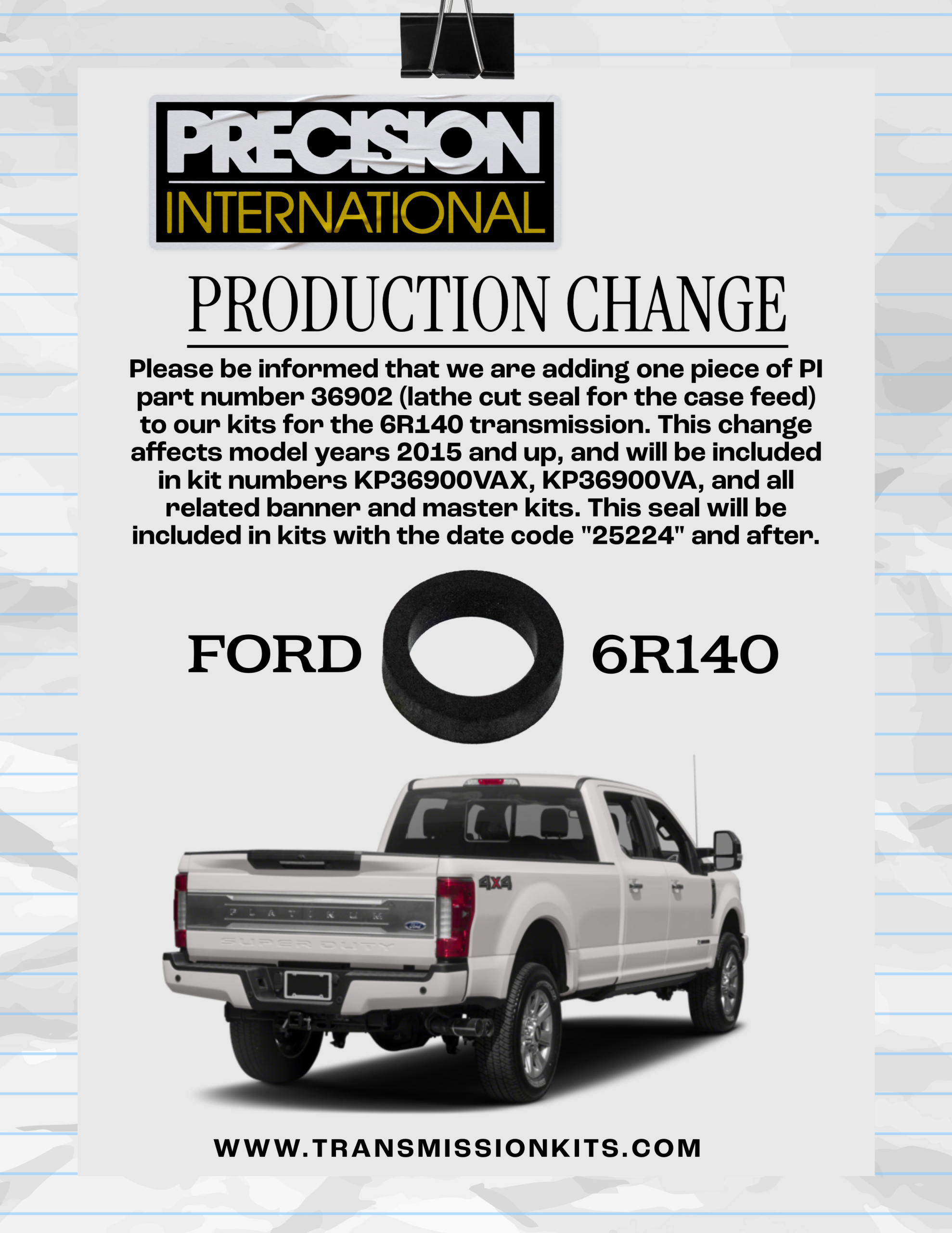 Production Change Notice.